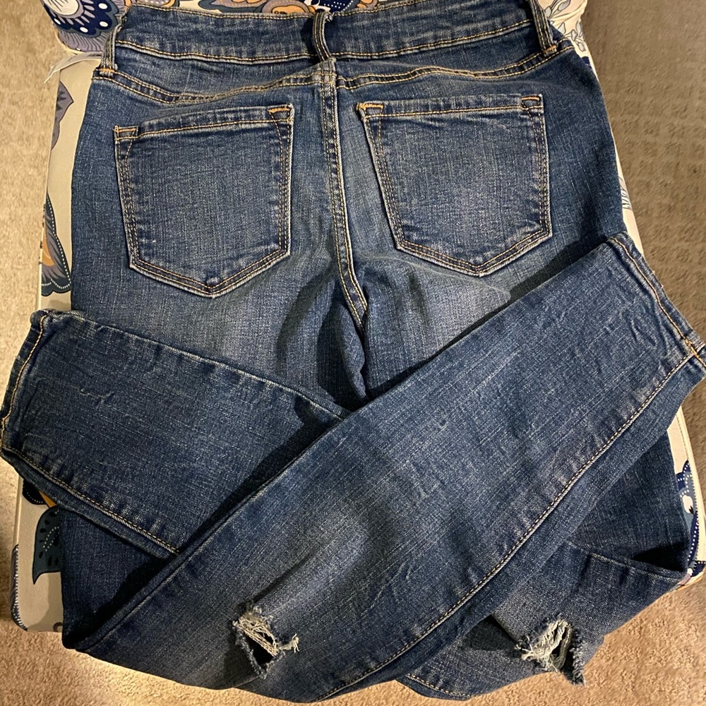 Old Navy distressed Rockstar skinny jeans.